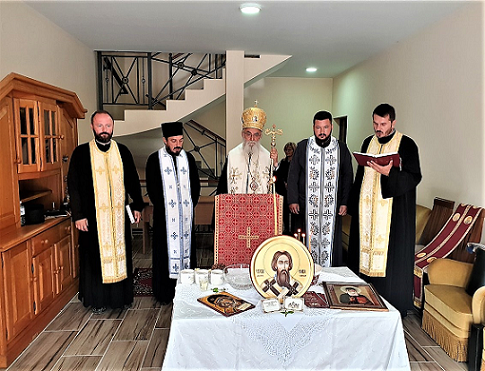 Bishop Miluting sanctifies monastic residence in Celije monastery 2.png