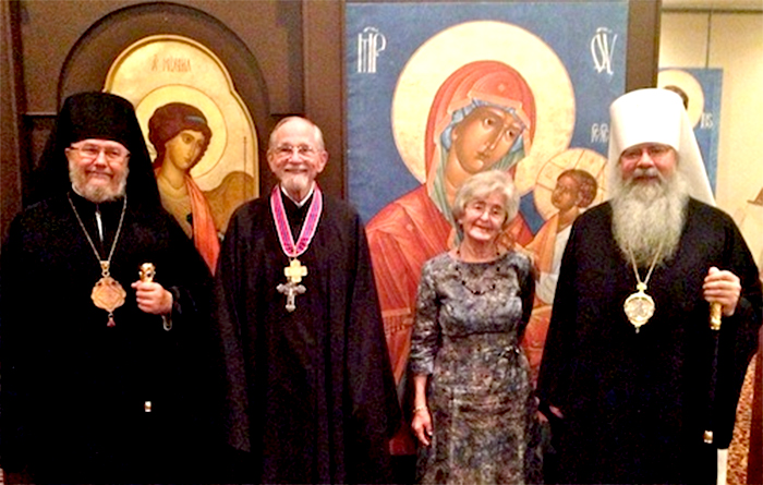 Thomas and Anne Hopko with Metropolitan Tikhon and Bishop Irenee 2013-08-24