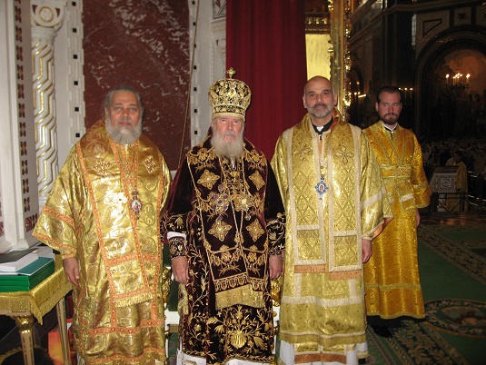 Bishop Alexander Patriarch Aleksey II Bishop NiphonS.jpg
